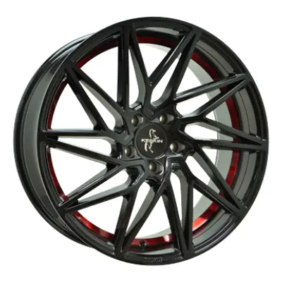 Keskin, KT20 Future, 8,5x19 ET45 5x112 72,6 - Nero opaco, rosso