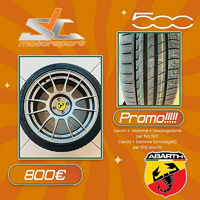 4x cerchi in lega per Fiat 500 / 500 Abarth + Gomme