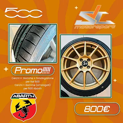 4x cerchi in lega per Fiat 500 / 500 Abarth + Gomme